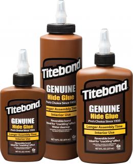 Medienos klijai “Titebond Genuine Hide Glue”. Ypač stiprūs klijai antikvariniams baldams ir muzikos instrumentams